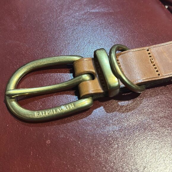 Ralph Lauren Brown Leather Belt - Picture 1 of 5